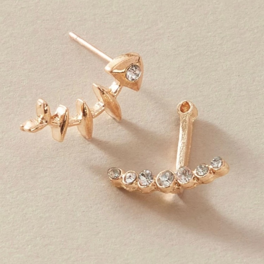 4PCs Rhinestone Decor-Cuff Earring - Picture 3 of 3